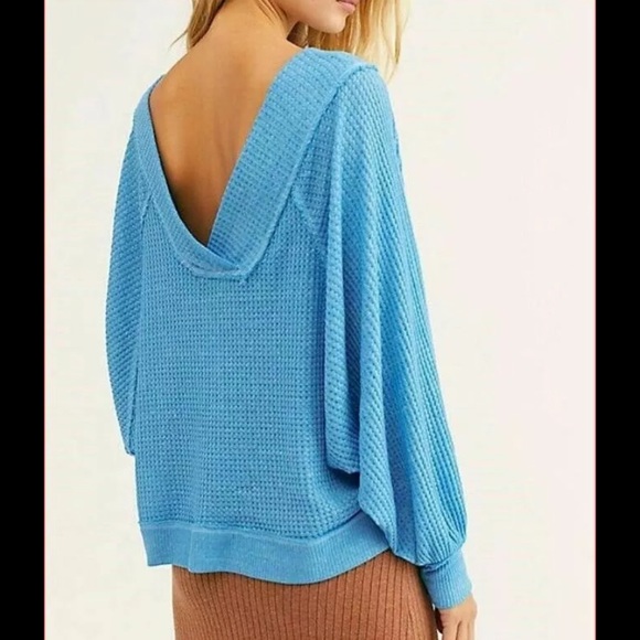 Free People Westend Thermal in Blue Skies Sz Small - Picture 2 of 7
